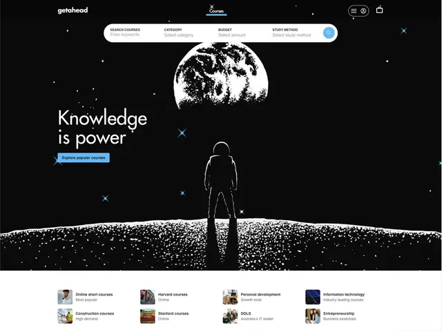 Getahead job marketplace interface