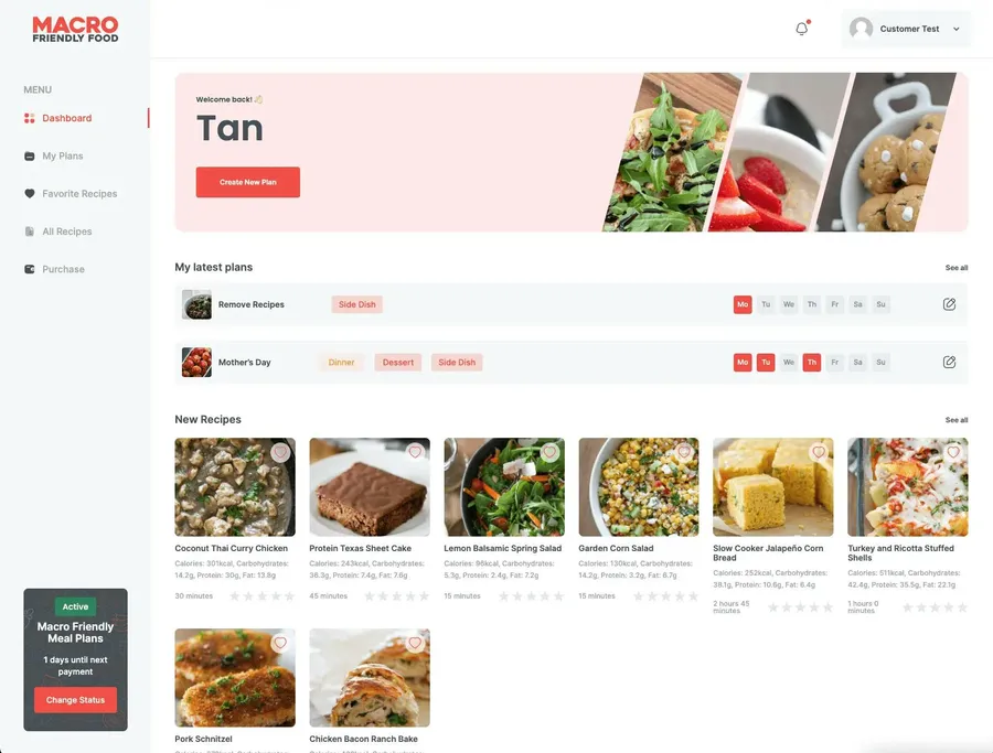 Macro Friendly Food nutrition and recipe platform