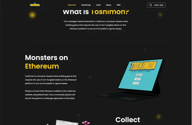 Toshimon Web3 collectible application